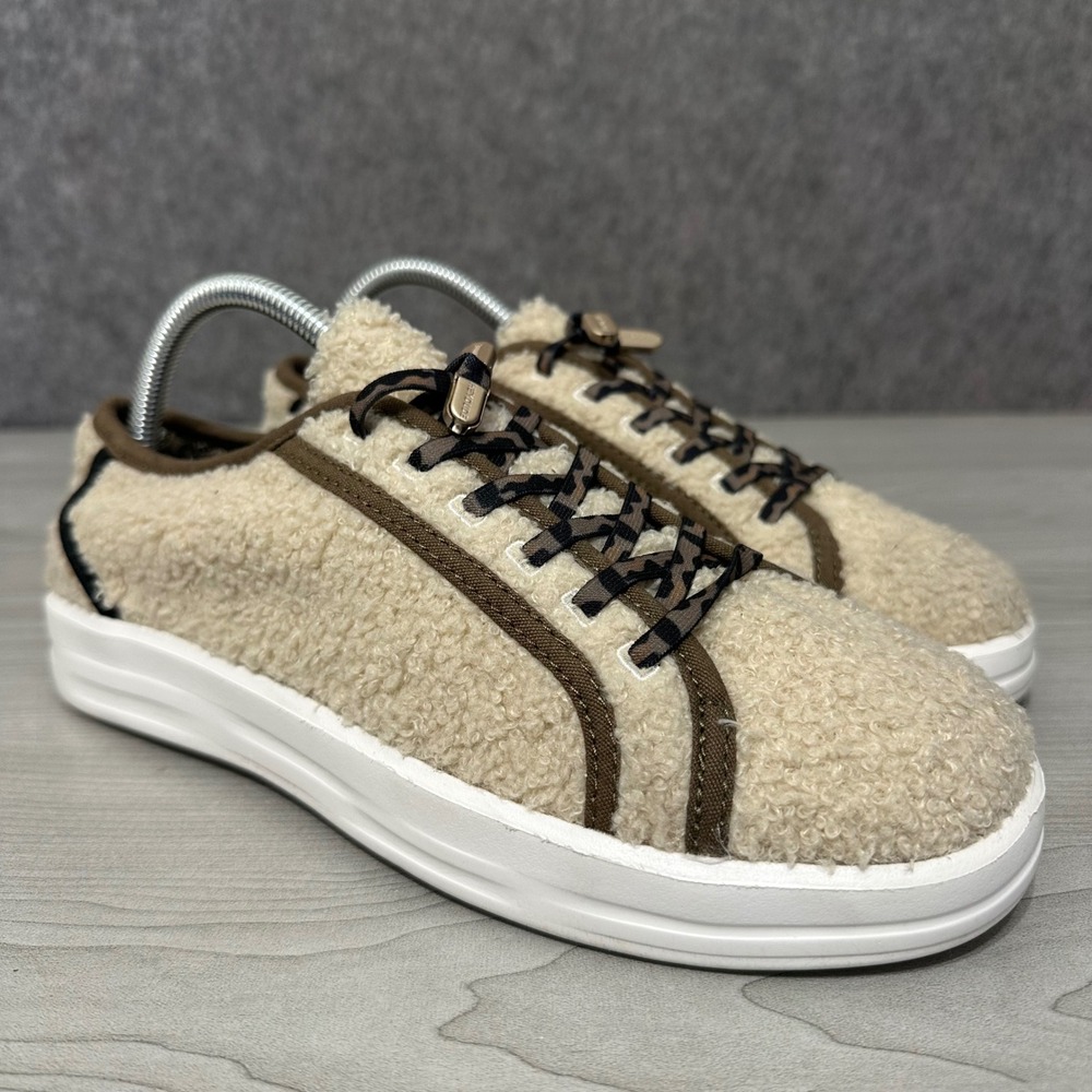 Hey Dude Karina Sherpa Shoes Womens Size 9 Marshmallow‎ Leo Beige Faux Fur